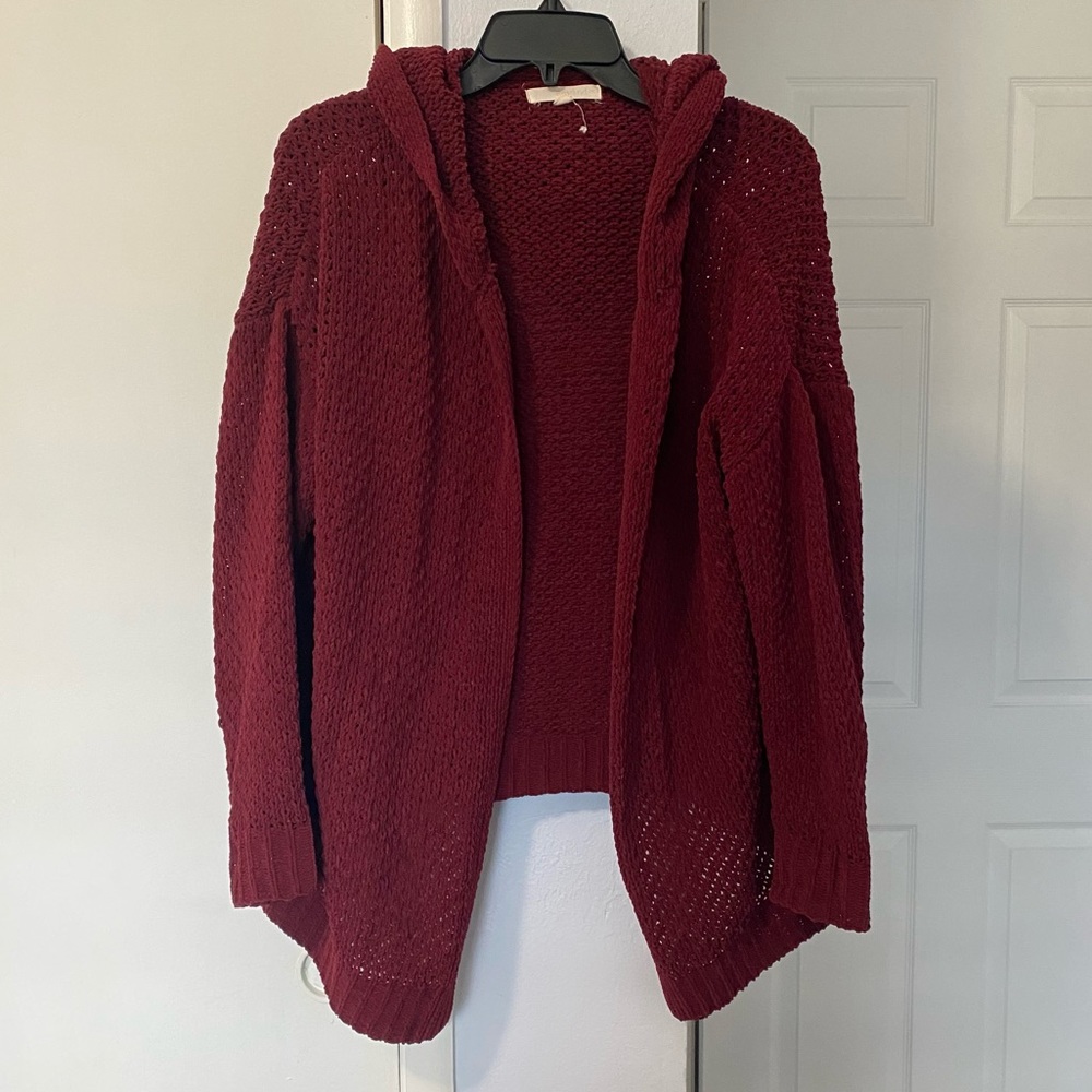 Rewind Women’s Hooded Knit Open Front Cardigan Size Medium